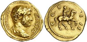 (125-127 d.C.). Adriano. Áureo. (Spink 3386 ... 