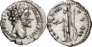 (153-154 d.C.). Marco Aurelio. Denario. ... 