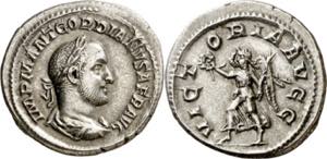 (238 d.C.). Gordiano II, Africano. Denario. ... 