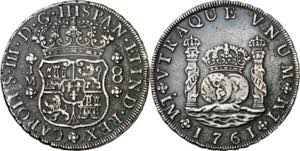 1761. Carlos III. Lima. JM. 8 reales. (AC. ... 