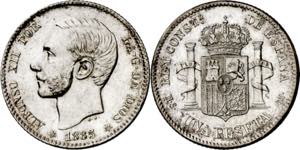 1885*1885. Alfonso XII. MSM. 1 peseta. (AC. ... 