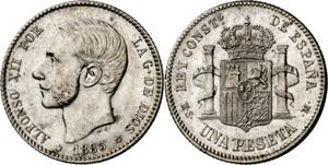 1885*--86. Alfonso XII. MSM. 1 peseta. (AC. ... 