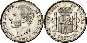 1884*1884. Alfonso XII. MSM. 2 pesetas. (AC. ... 