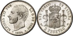1884*1884. Alfonso XII. MSM. 2 pesetas. (AC. ... 