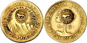 Costa Rica.  s/d (1849-1857). 1 escudo. (Fr. ... 