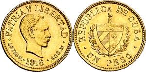 Cuba. 1916. 1 peso. (Fr. 7) (Kr. 16). Bella. ... 