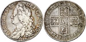 Gran Bretaña. 1745. Jorge II. 1/2 corona. ... 