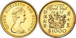 Hong-Kong. 1975. Isabel II. 1000 dólares. ... 