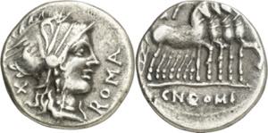 (hacia 116/115 a.C.). Gens Domitia. Denario. ... 