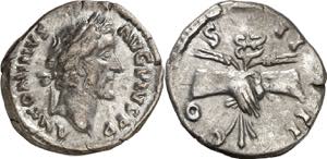 (146 d.C.). Antonino pío. Denario. (Spink ... 