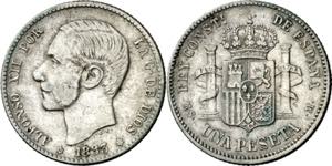 1883*1883. Alfonso XII. MSM. 1 peseta. (AC. ... 