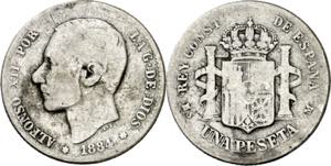 1884*----. Alfonso XII. MSM. 1 peseta. (AC. ... 