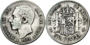 1885*--85. Alfonso XII. MSM. 1 peseta. (AC. ... 