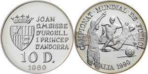 Andorra. 1989. 10 diners. (Kr. 53). Mundial ... 