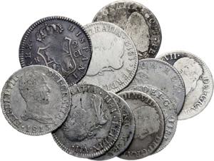 Fernando VII. 2 reales. Lote de 10 monedas. ... 