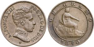 1870 y 1906*6. 1 céntimo. Lote de 2 ... 