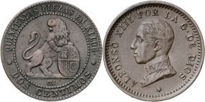1870 y 1911*11. 2 céntimos. Lote de 2 ... 