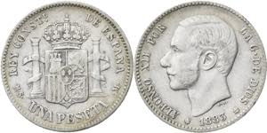 1883*1883. Alfonso XII. MSM. 1 peseta. Lote ... 