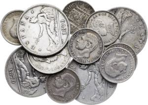 1870 a 1926. 50 céntimos (siete), 1 (dos) y ... 