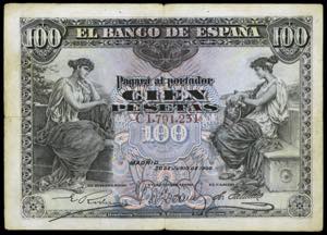 1906. 100 pesetas. (Ed. B97a) (Ed. 313a). 30 ... 