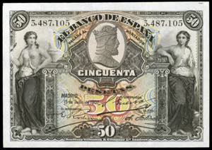 1907. 50 pesetas. (Ed. B103) (Ed. 319). 15 ... 
