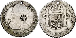 1780. Carlos III. Lima. MI. 2 reales. ... 