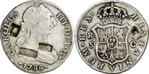 1788. Carlos III. Sevilla. C. 4 reales. Tres ... 
