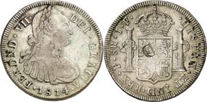 1814/3. Fernando VII. Popayán. JF. 8 ... 