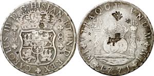 1771. Carlos III. Lima. JM. 8 reales. ... 