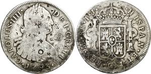 1793. Carlos IV. Lima. IJ. 8 reales. ... 