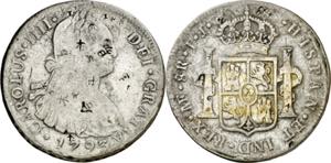 1793. Carlos IV. Lima. IJ. 8 reales. ... 