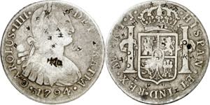 1794. Carlos IV. Lima. IJ. 8 reales. ... 
