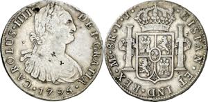 1795. Carlos IV. Lima. IJ. 8 reales. ... 