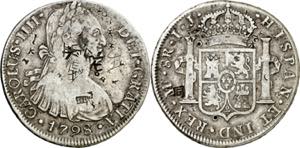 1798. Carlos IV. Lima. IJ. 8 reales. ... 