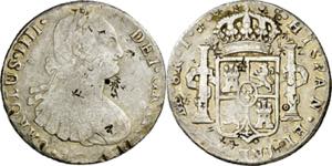 17(...). Carlos IV. Lima. IJ. 8 reales. ... 