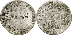 1807. Carlos IV. Lima. JP. 8 reales. ... 