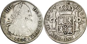 1808. Carlos IV. Lima. JP. 8 reales. ... 