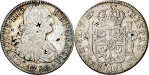 1792. Carlos IV. México. FM. 8 reales. ... 