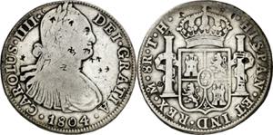 1804. Carlos IV. México. TH. 8 reales. ... 