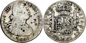 1806. Carlos IV. México. TH. 8 reales. ... 