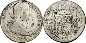 1809. Fernando VII. México. HJ. 8 reales. ... 