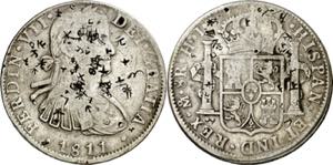 1811. Fernando VII. México. HJ. 8 reales. ... 