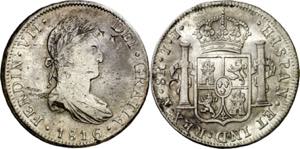 1816. Fernando VII. México. JJ. 8 reales. ... 