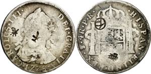 1778. Carlos III. Potosí. PR. 4 reales. ... 