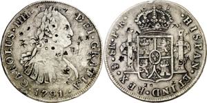 1791. Carlos IV. Potosí. PR. 8 reales. ... 