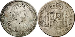 1792. Carlos IV. Potosí. PR. 8 reales. ... 
