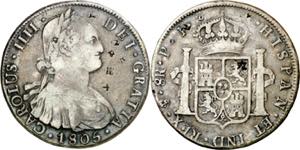 1805. Carlos IV. Potosí. PJ. 8 reales. ... 