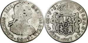 1807. Carlos IV. Potosí. PJ. 8 reales. ... 