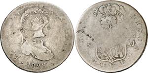 Costa Rica. (1845). 2 reales. Doble ... 