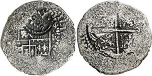 Felipe IV. Potosí. E. 4 reales. Contramarca ... 